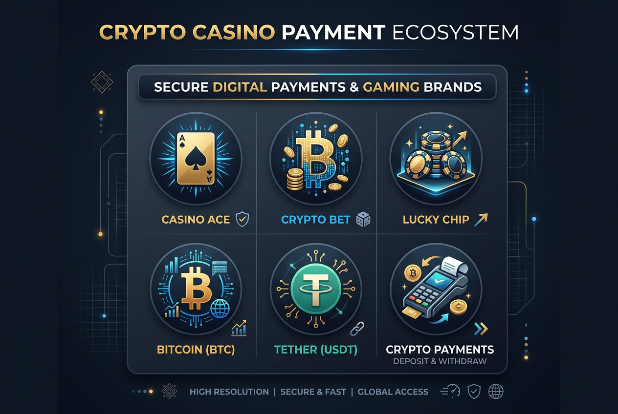 Infografika nejlepších casin bez bankovního účtu pro rok 2026 v minimalistickém fintech stylu